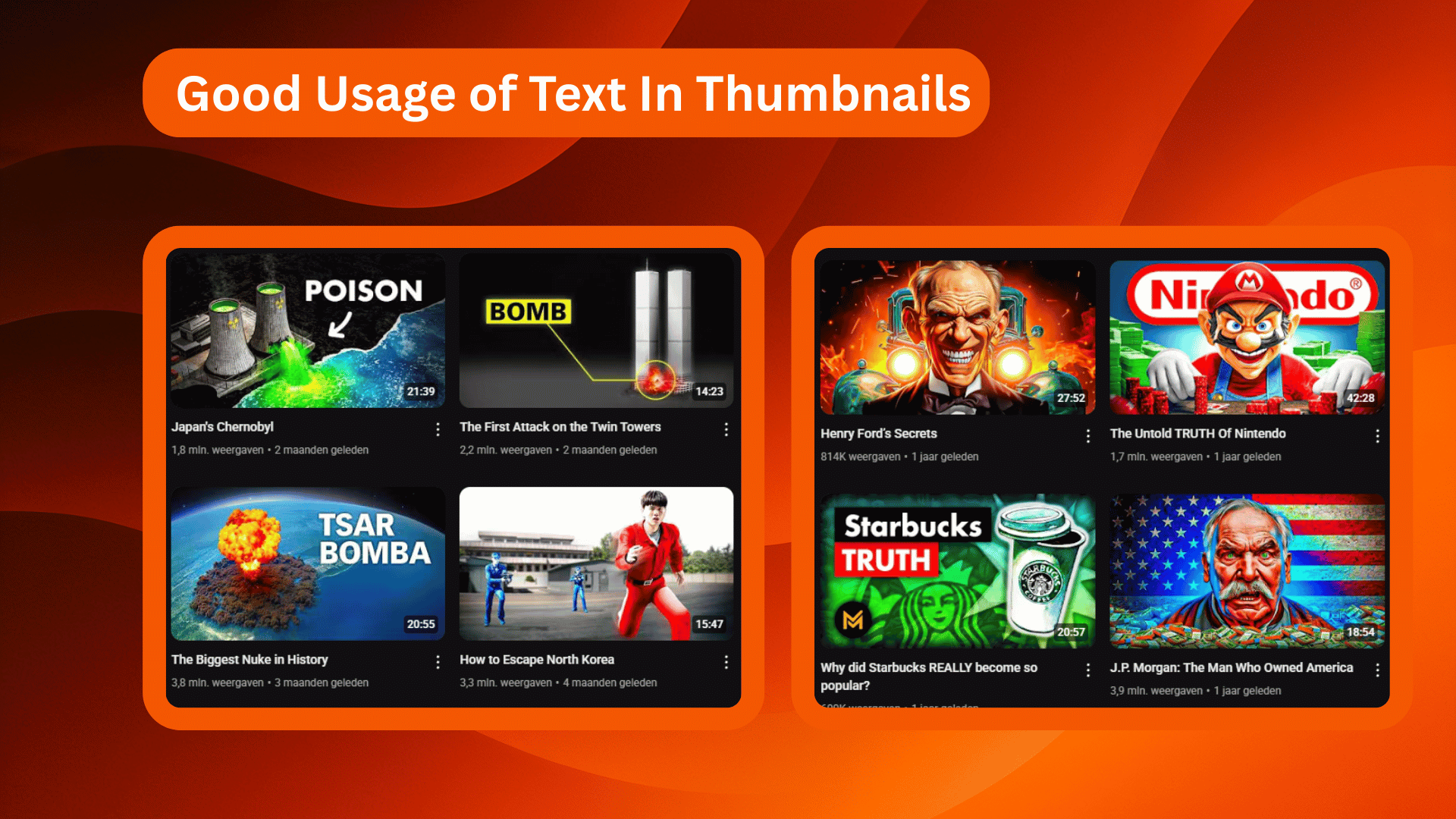 Example of Good Usage of Text in Thumbnails
